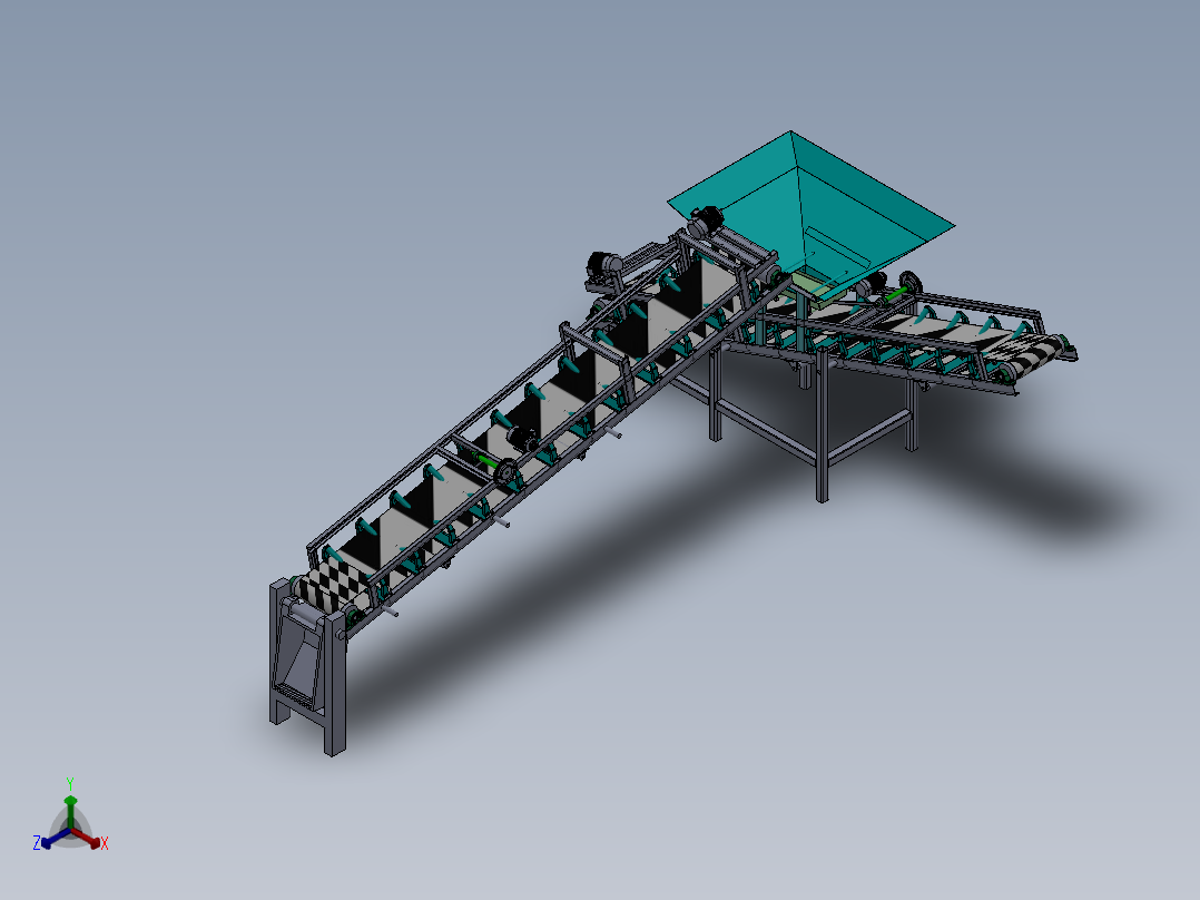 挖沙筛沙一体机正等轴测图
