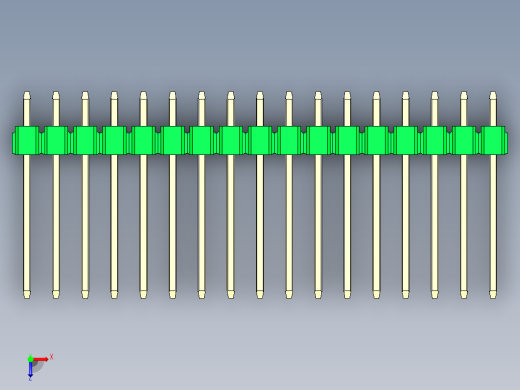 彩色公头100mil（2.54mm）系列-DS1021_green_2x17p_100mil_Type5_rev1.0俯视缩略图