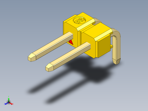 彩色公排针 100mil 2.54mm 系列-DS1022_yellow_1x02p_100mil_TypeD_rev1.0