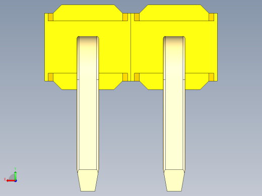 彩色公排针 100mil 2.54mm 系列-DS1022_yellow_1x02p_100mil_TypeD_rev1.0后视缩略图