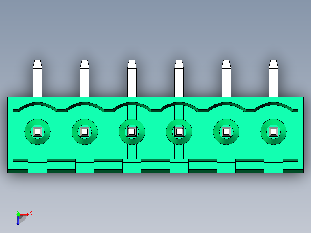 DEGSON 2EDG 系列 5.08mm 可插拔接线端子组-2EDGRC-5.08-06P-14-00AH俯视图