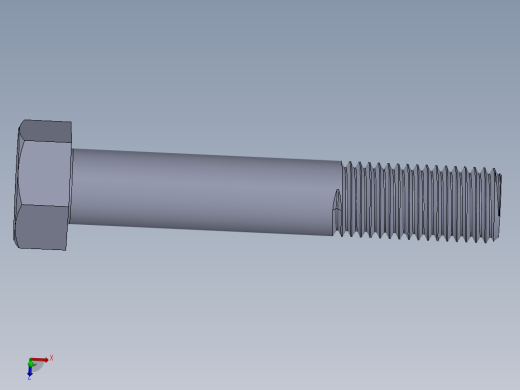 UNC 六角螺栓-Hex Bolt 0.875-9 x 5.SLDPRT