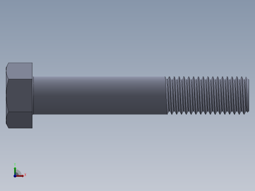 UNC 六角螺栓-Hex Bolt 0.875-9 x 5.SLDPRT前视缩略图