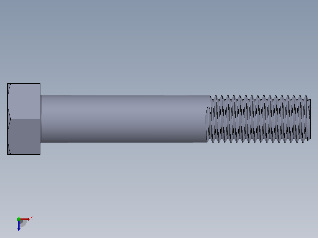 UNC 六角螺栓-Hex Bolt 0.875-9 x 5.SLDPRT俯视图