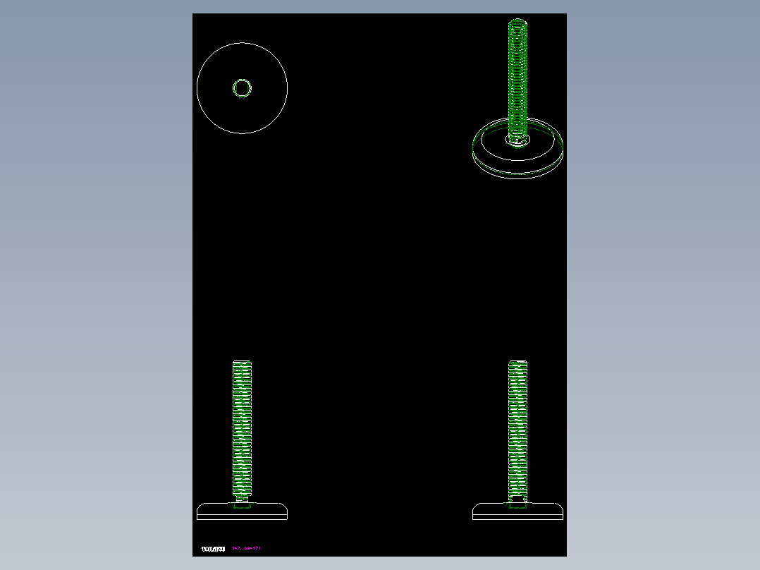 不銹鋼水平調整腳座547-2D多系列多零件图纸模型