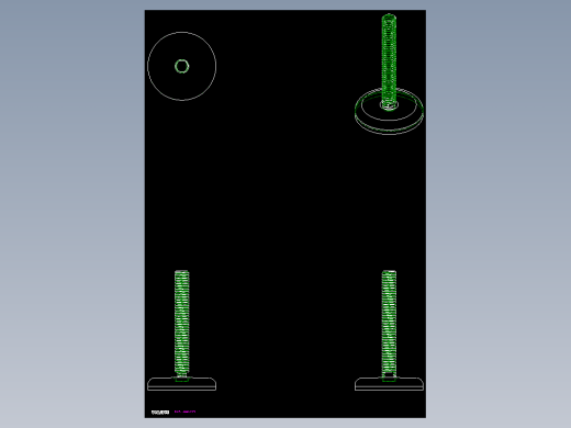 不銹鋼水平調整腳座547-2D多系列多零件图纸模型
