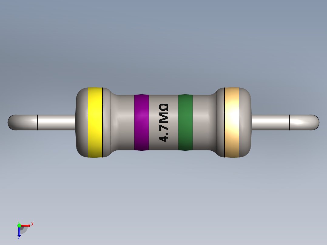 电容器 二极管 电阻器-Resistor 4.7M Ohm主视图