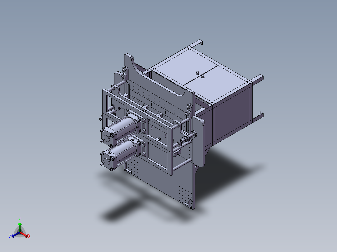 样册冲孔包边机正等轴测图