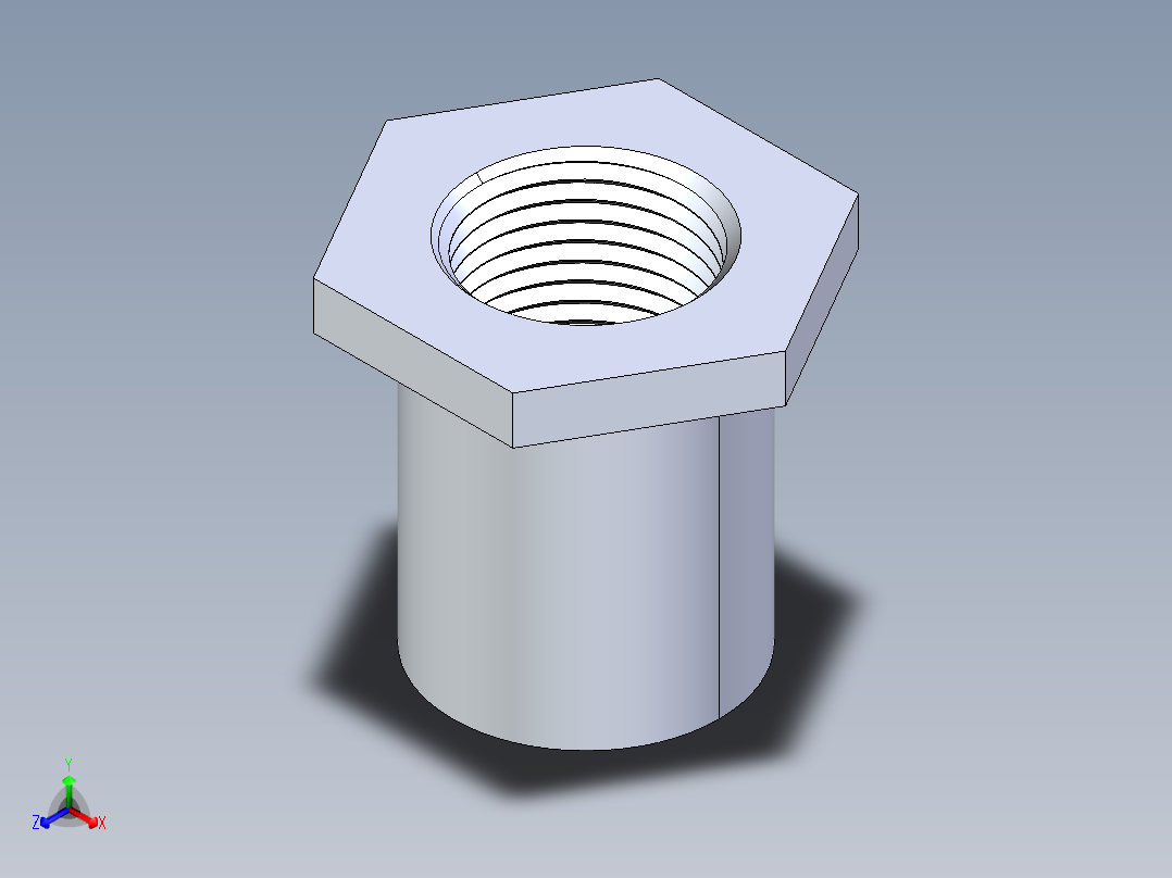 聚氯乙烯配件17-Sch80_ReducerBushing_FPTxSPIG_838-073_0.5in x 0.375in正等轴测图
