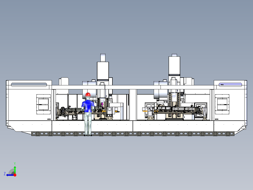 SHY-S6600-双工位双摆动主轴3+2加工中心右视图