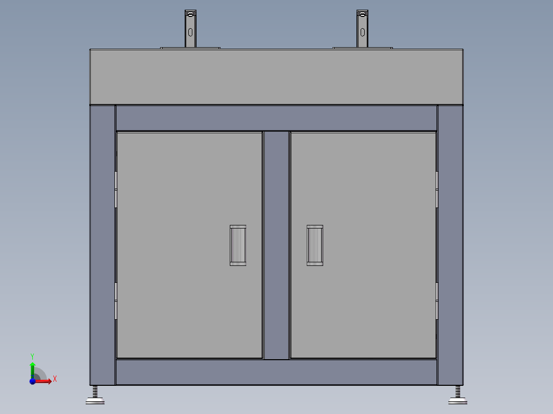净化双位洗手台洗手池前视图