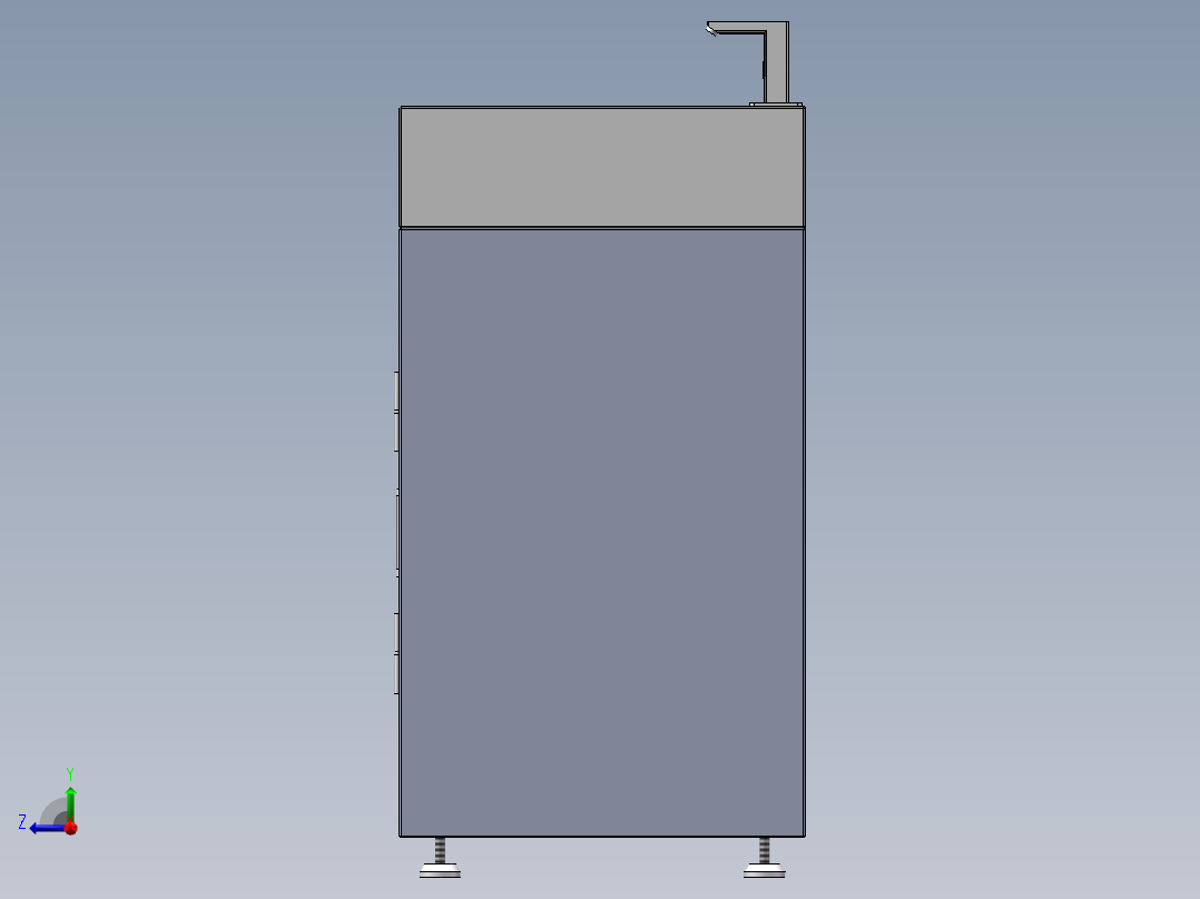 净化双位洗手台洗手池右视图