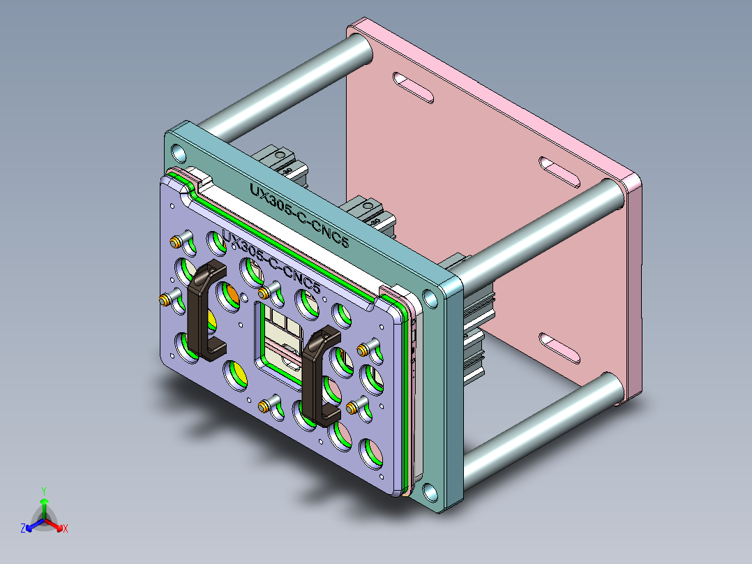 UX305-C-笔记本CNC工装夹具三维模型CNC5主视图