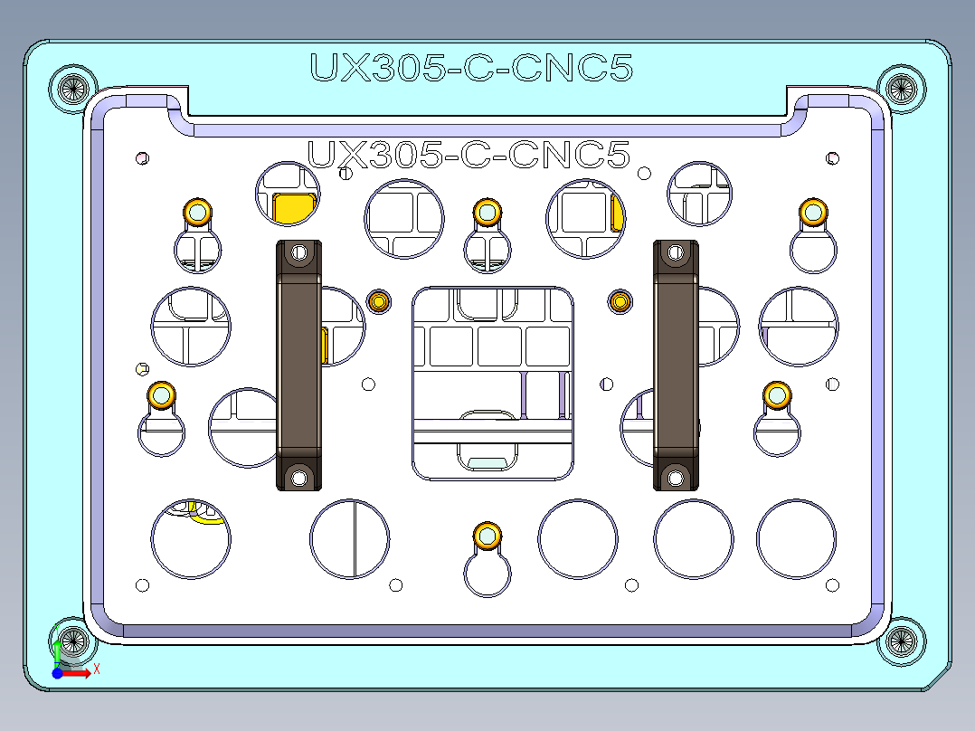 UX305-C-笔记本CNC工装夹具三维模型CNC5前视图