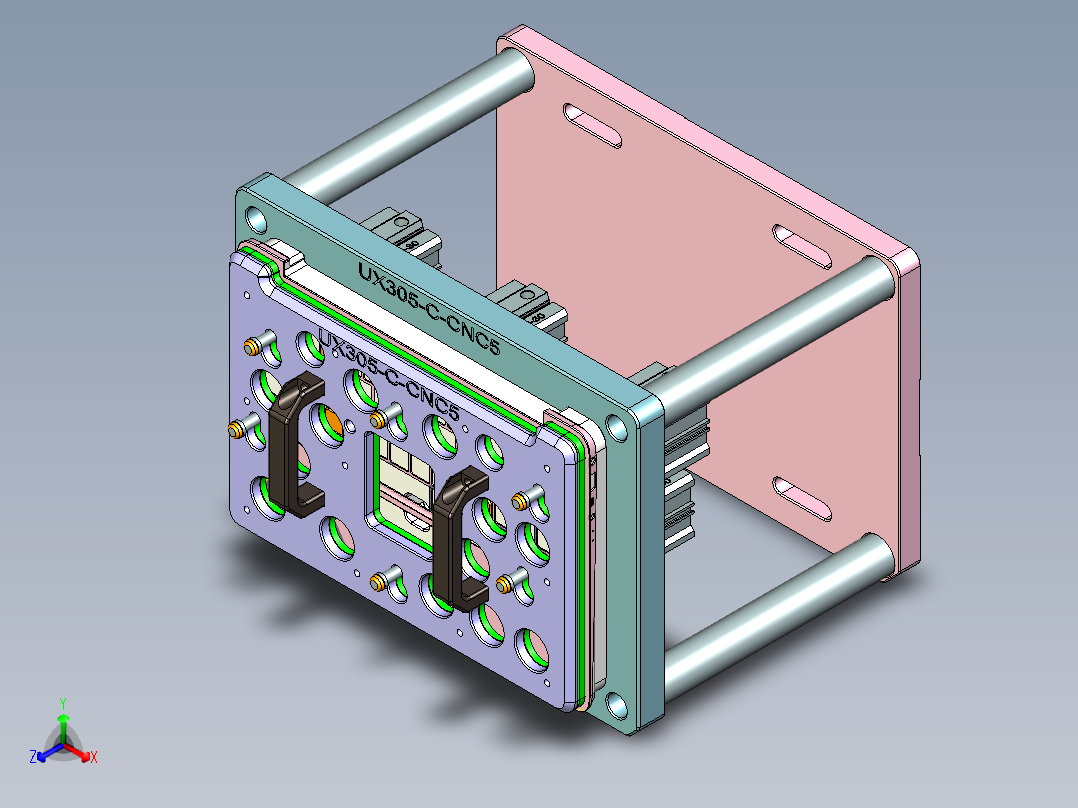 UX305-C-笔记本CNC工装夹具三维模型CNC5正等轴测图