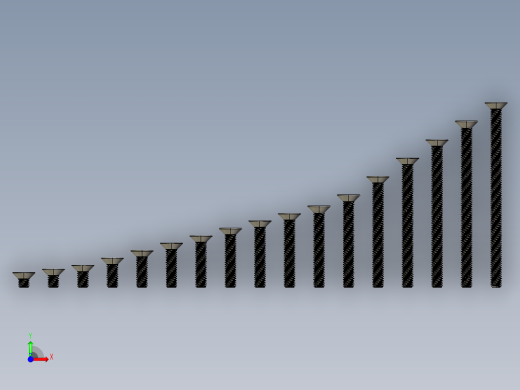 M3系列沉头内六角螺钉前视缩略图