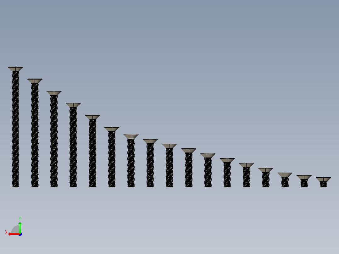 M3系列沉头内六角螺钉后视图