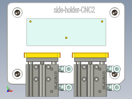 三轴小型不锈钢铰链支架落料CNC治具模型前视缩略图