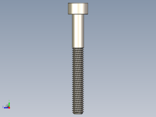 Screw_DIN_912_M3.5x30_A2.STEP公制内六角螺钉右视缩略图