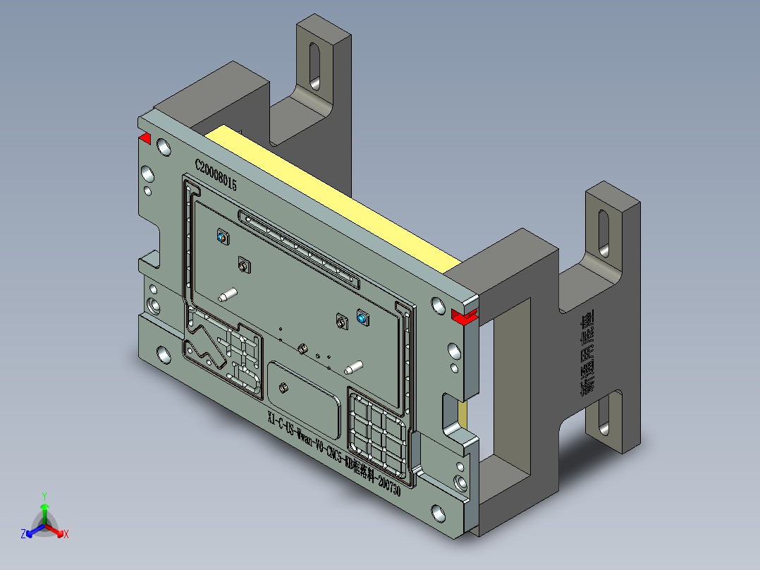 X1-C-US-笔记本CNC工装夹具三维模型WWAN-V0-CNC5-KB框落料-200730正等轴测图
