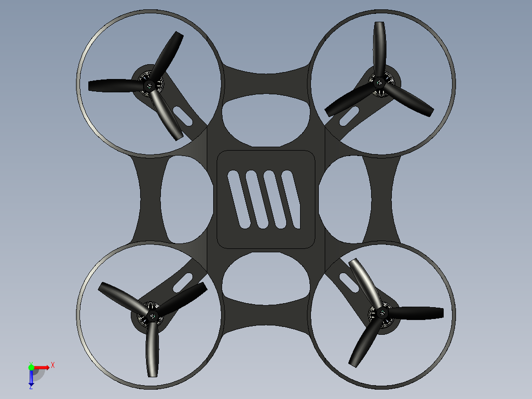 5英寸涵道四轴飞行器俯视图