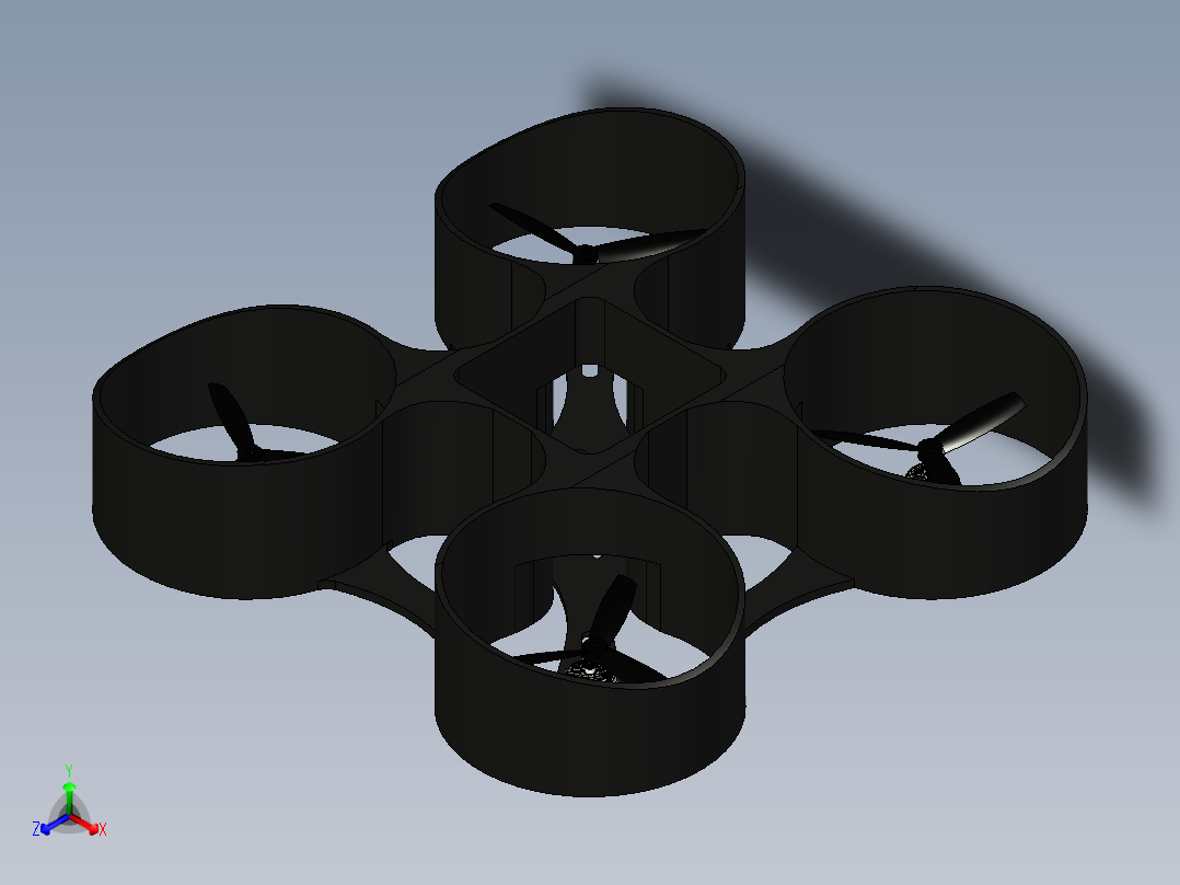 5英寸涵道四轴飞行器正等轴测图