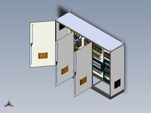 三柜组装双电源630A刀开关plc交流接触器控制柜 55433
