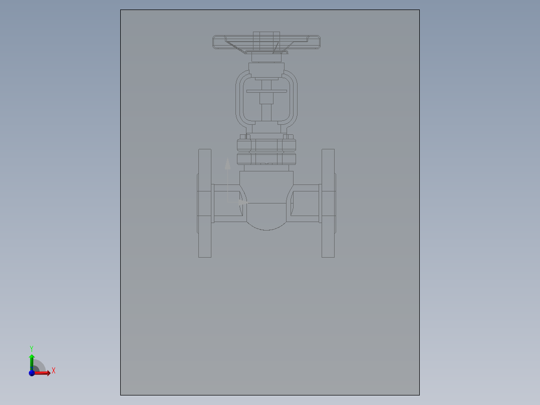 截止阀压凹模型前视图