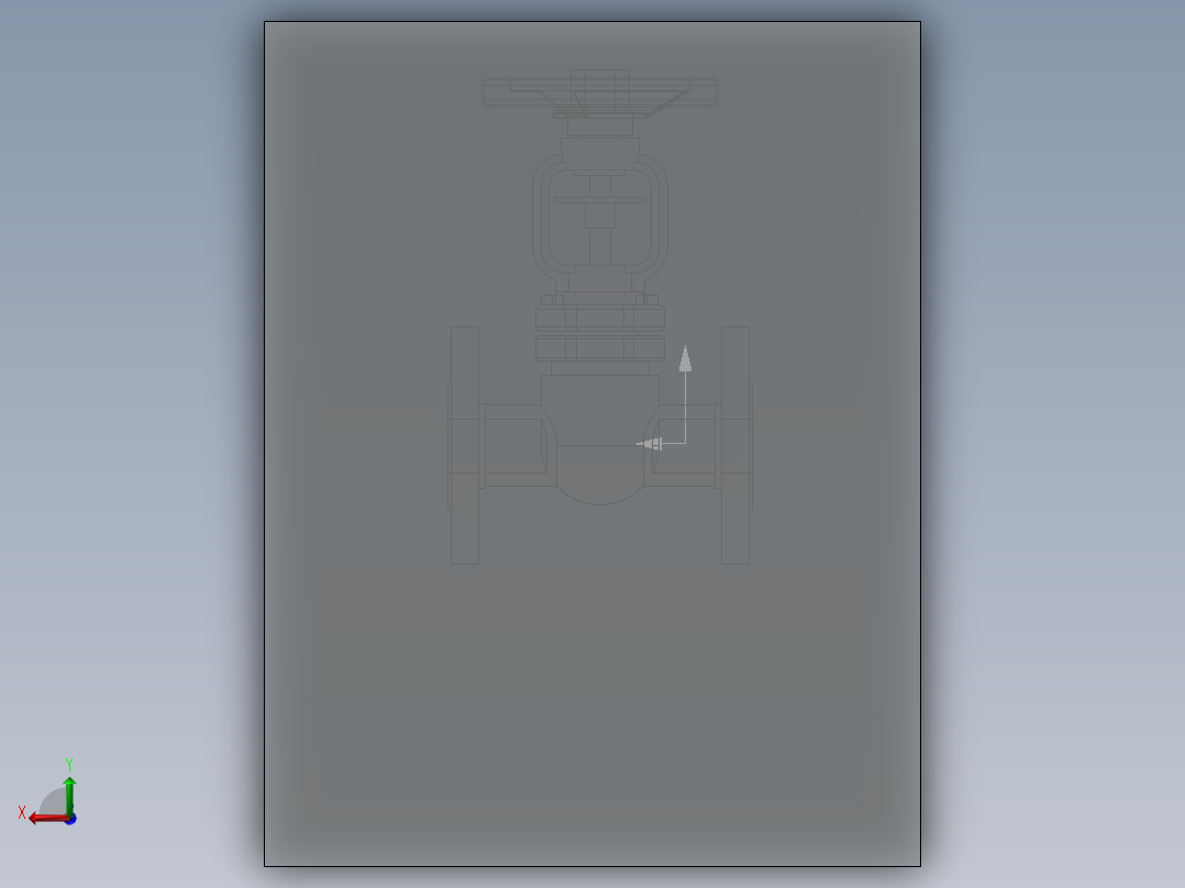 截止阀压凹模型后视图