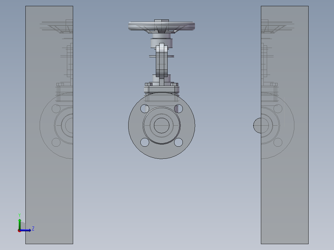 截止阀压凹模型左视图