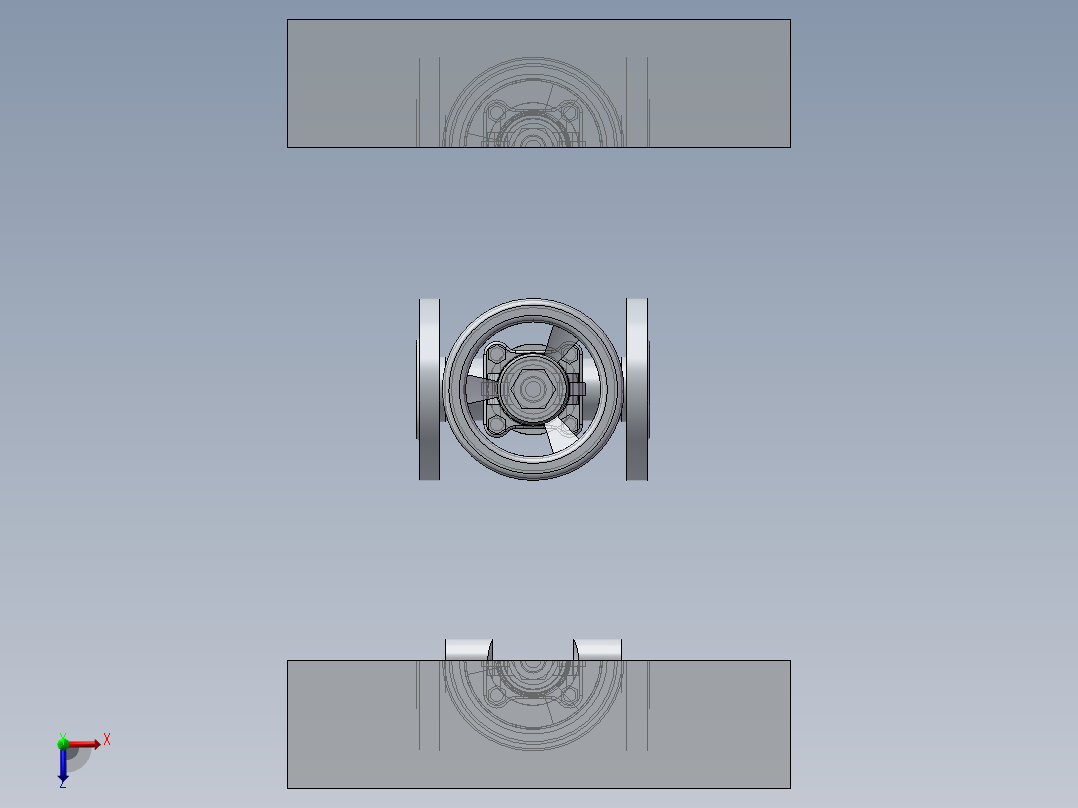 截止阀压凹模型俯视图