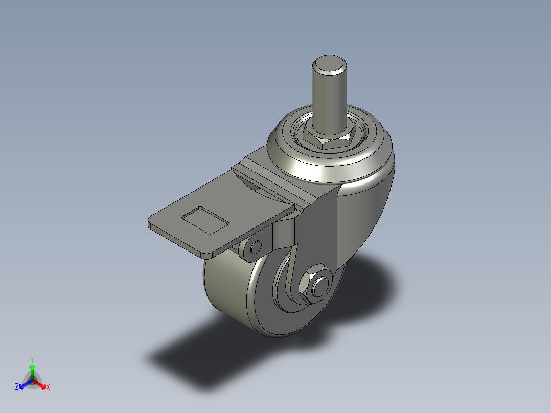 脚轮CKM02-D50-PA怡合达正等轴测图