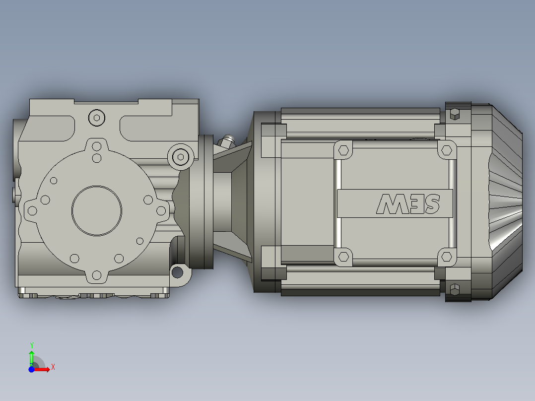 SA47DRN90S4-M5-180减速电机前视图