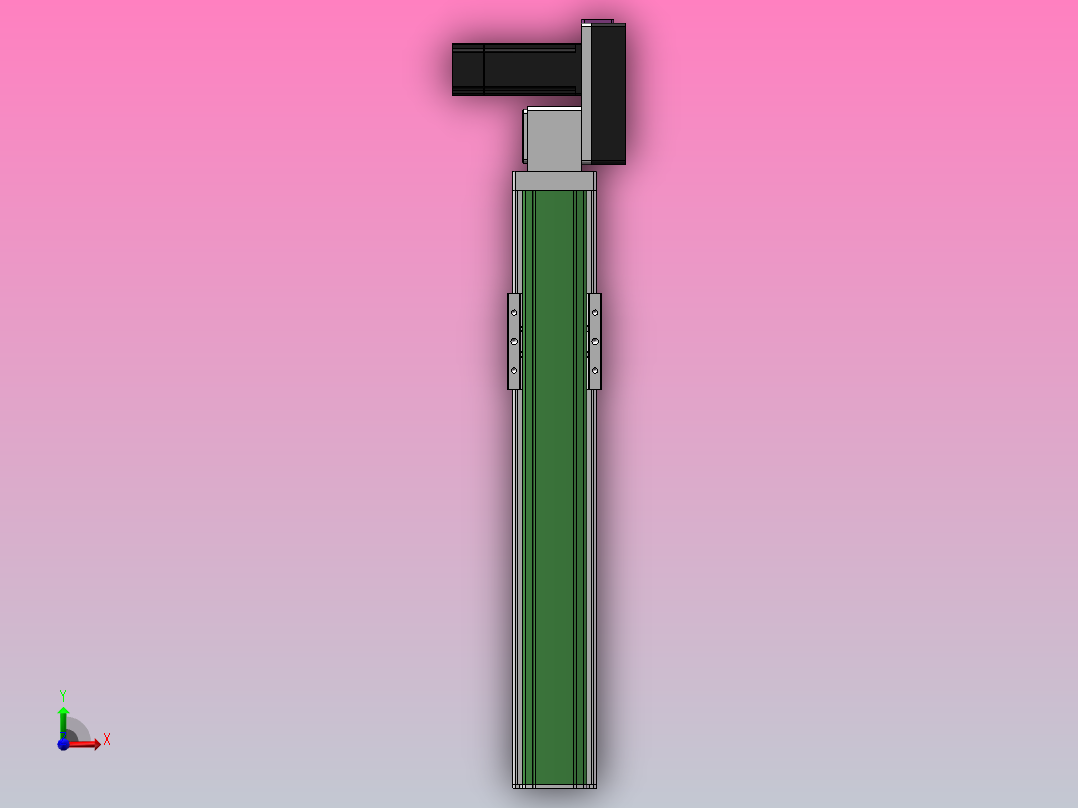 DMB65-RBCM同步带模组直线滑台（电机右后折）[DMB45-L66S300-DT100-C2D-RBCM]前视图