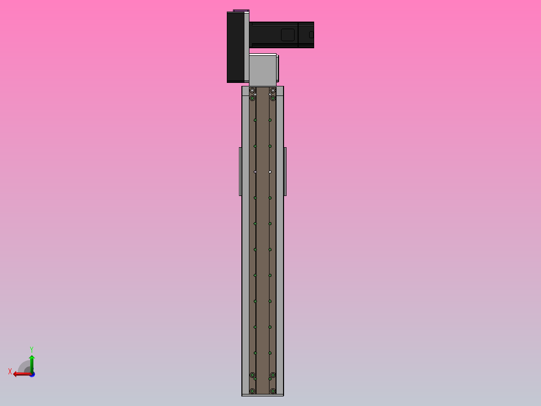 DMB65-RBCM同步带模组直线滑台（电机右后折）[DMB45-L66S300-DT100-C2D-RBCM]后视图