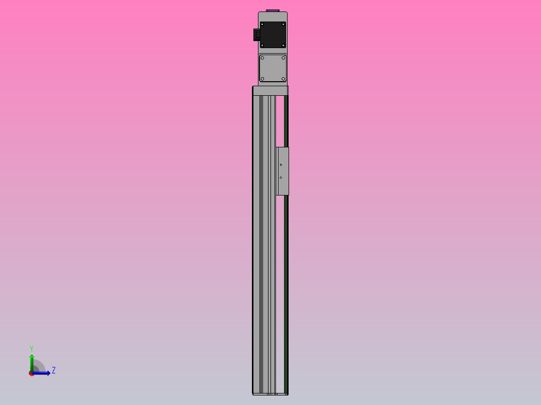 DMB65-RBCM同步带模组直线滑台（电机右后折）[DMB45-L66S300-DT100-C2D-RBCM]左视图