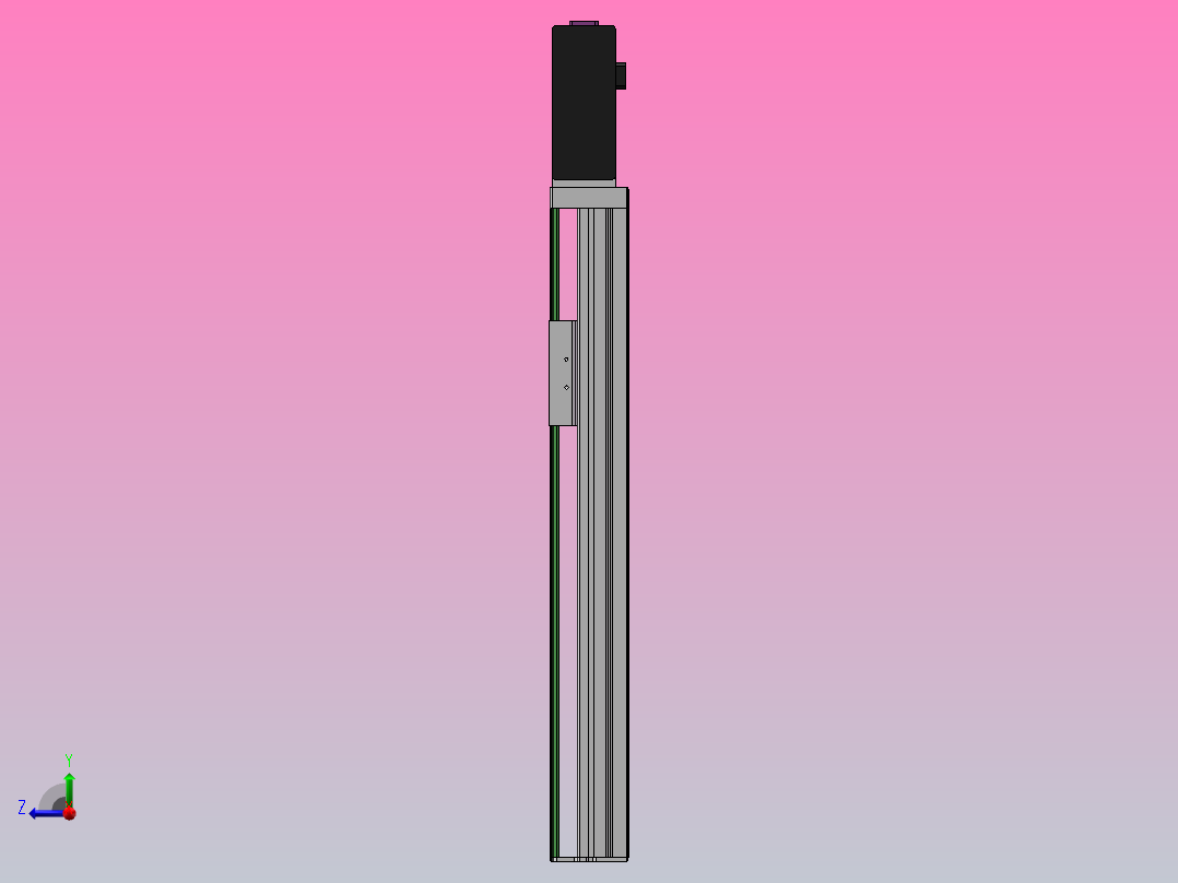 DMB65-RBCM同步带模组直线滑台（电机右后折）[DMB45-L66S300-DT100-C2D-RBCM]右视图