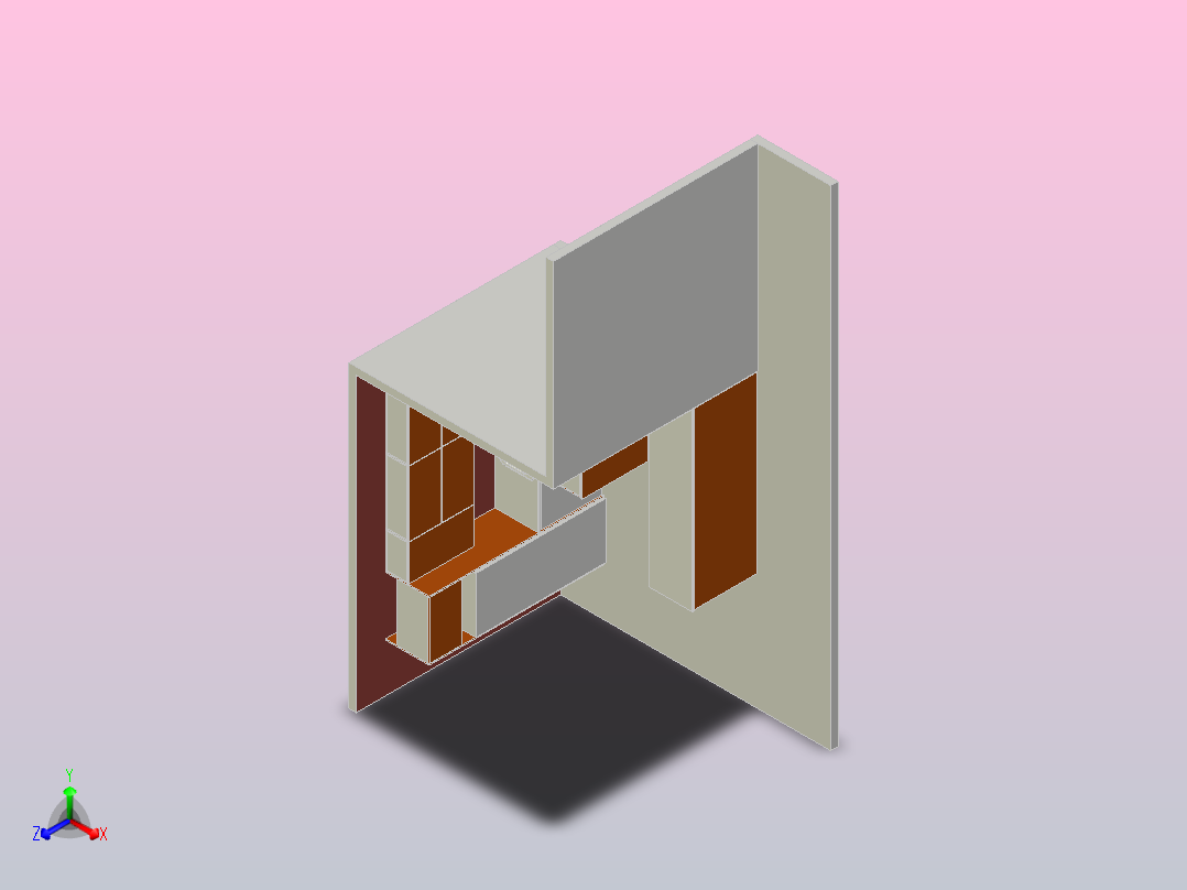 小屋厨房3正等轴测图