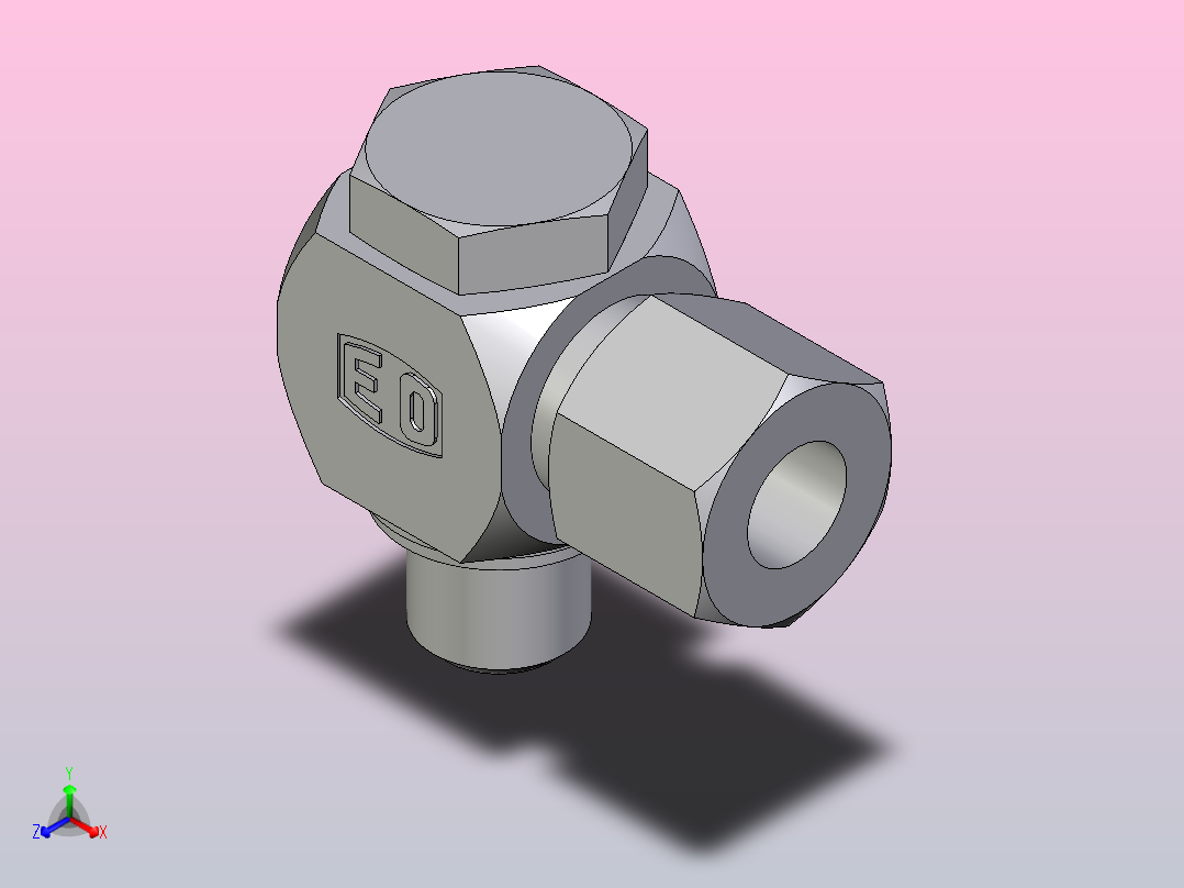 高压班卓琴弯头WH10ZLRKDSCF正等轴测图