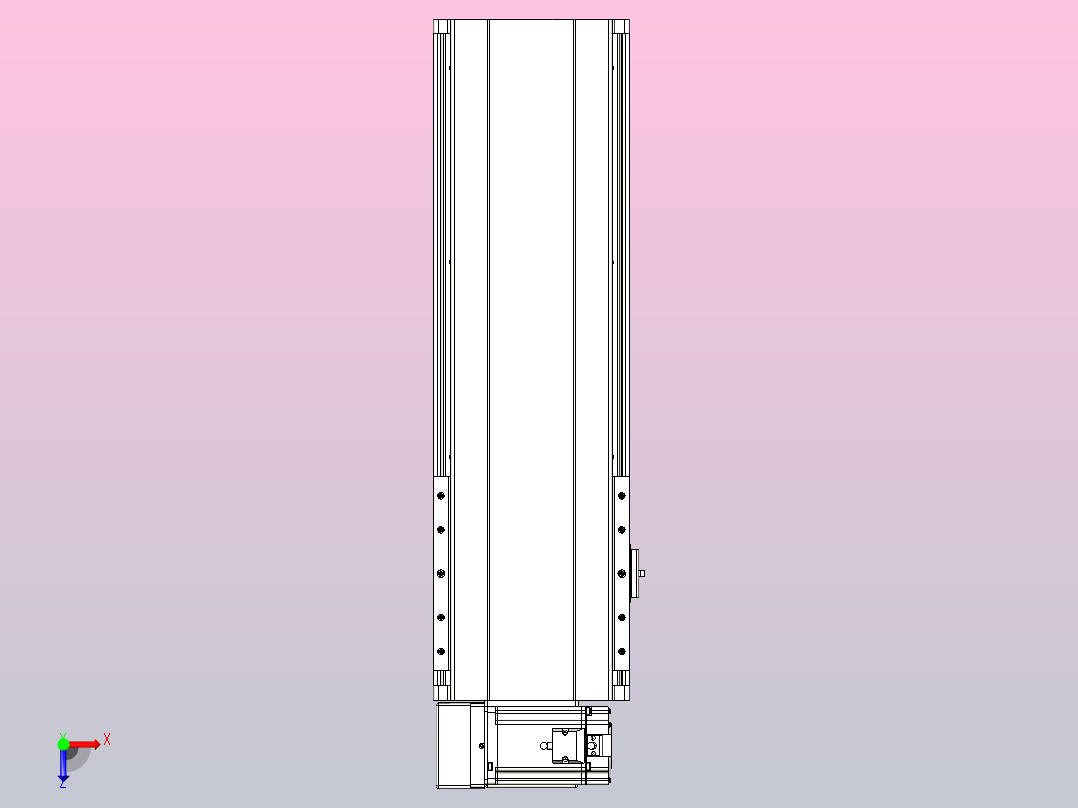 皮带直线轴半封闭可选导轨TPA-HNB-202D-140-L350-LU-Y-P75-N3俯视图