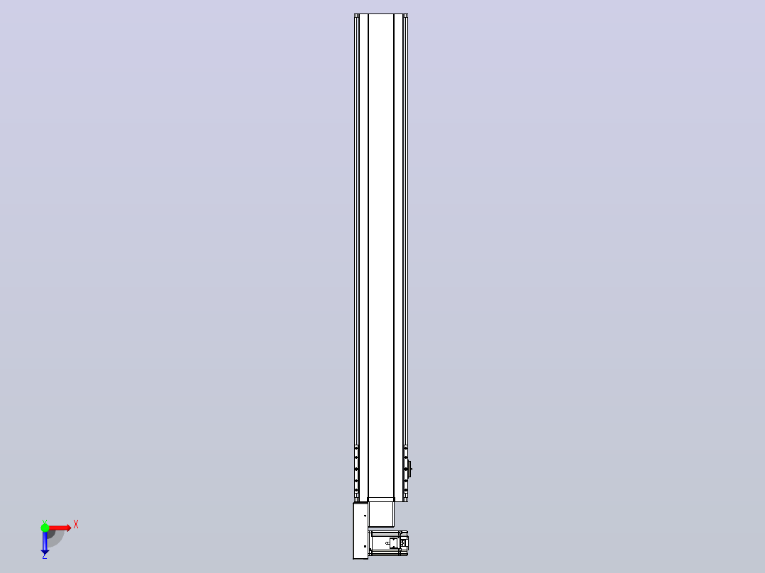 皮带直线轴半封闭可选导轨TPA-HNB-175D-140-L1300-ML-Y-P75-N3俯视图