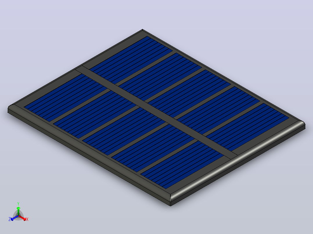 多晶太阳能电池板，2.5V，200毫安正等轴测图