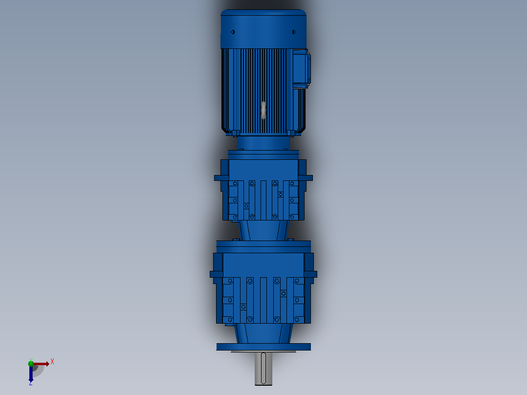 RF47R37法兰轴伸式组合型斜齿轮减速机RF47R37-Y0.25-4P-71-M1-0°-Φ160俯视图