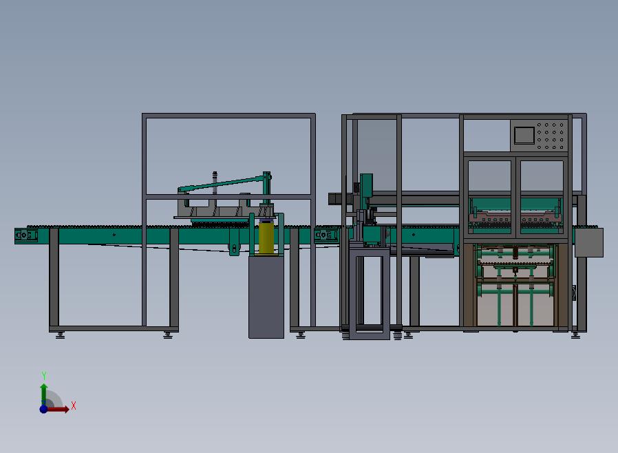 自动组装检测流水线前视图