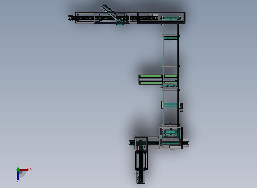 自动组装检测流水线俯视图