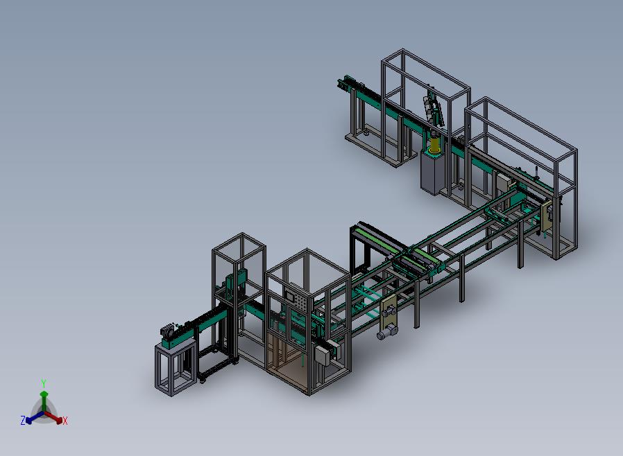 自动组装检测流水线正等轴测图
