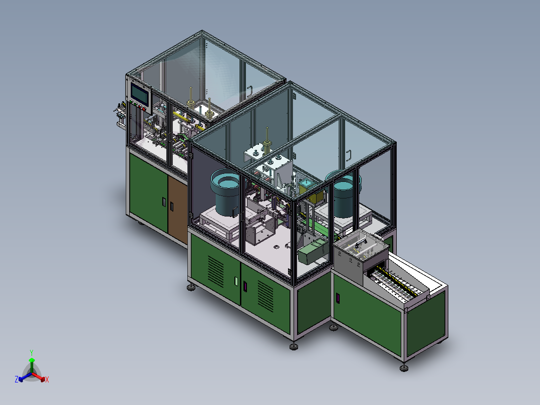 电机转子生产线3D图纸 G81 非标自动化设备3D图纸3D模型正等轴测图