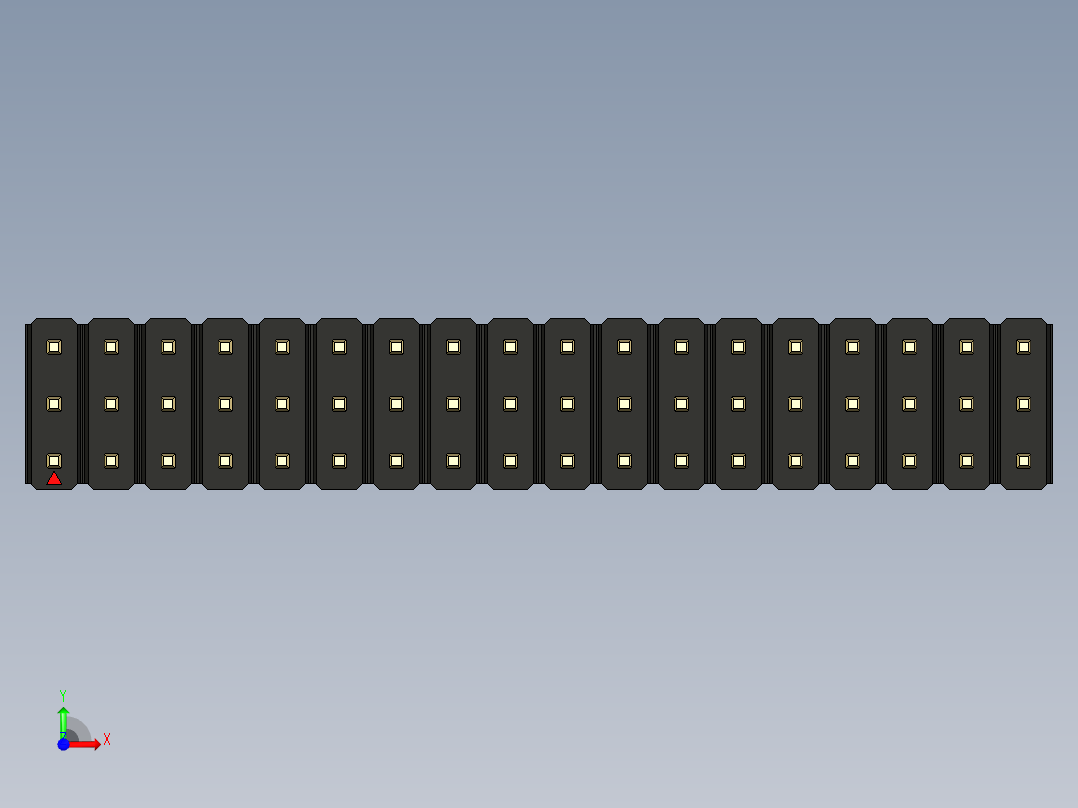 彩色公头100mil（2.54mm）系列-DS1021_black_3x18p_100mil_Type19_rev1.0前视图