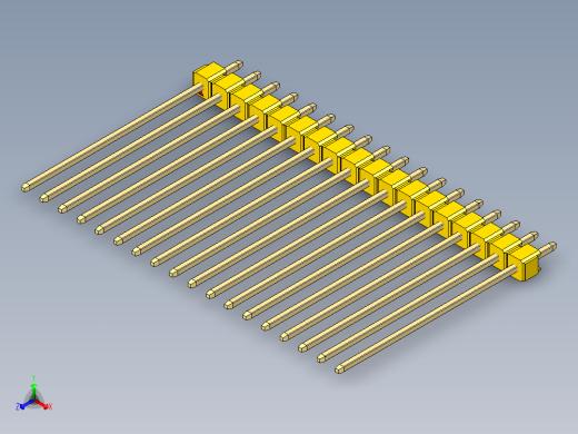 彩色公头100mil（2.54mm）系列-DS1021_yellow_1x18p_100mil_Type43_rev1.0