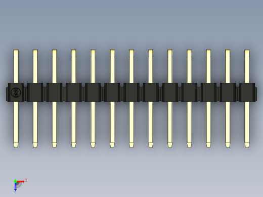 彩色公排针 100mil 2.54mm 系列-DS1022_black_2x13p_100mil_TypeD_rev1.0俯视缩略图